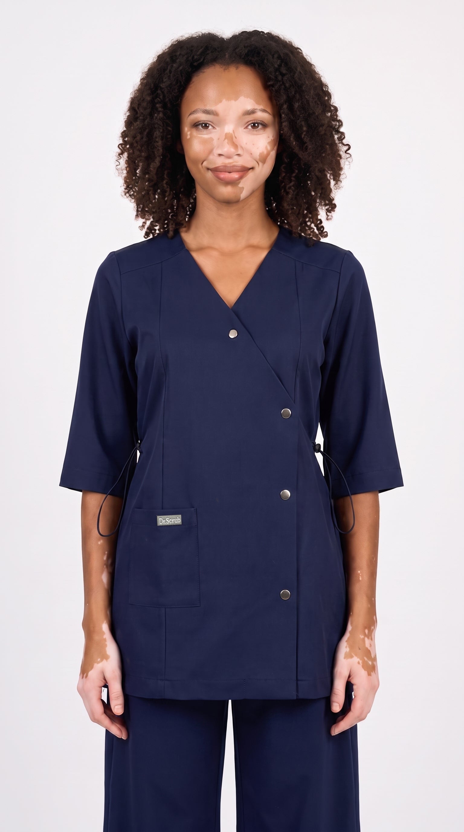 Sarab Women's Midnight Navy Medical Scrub Set Front
