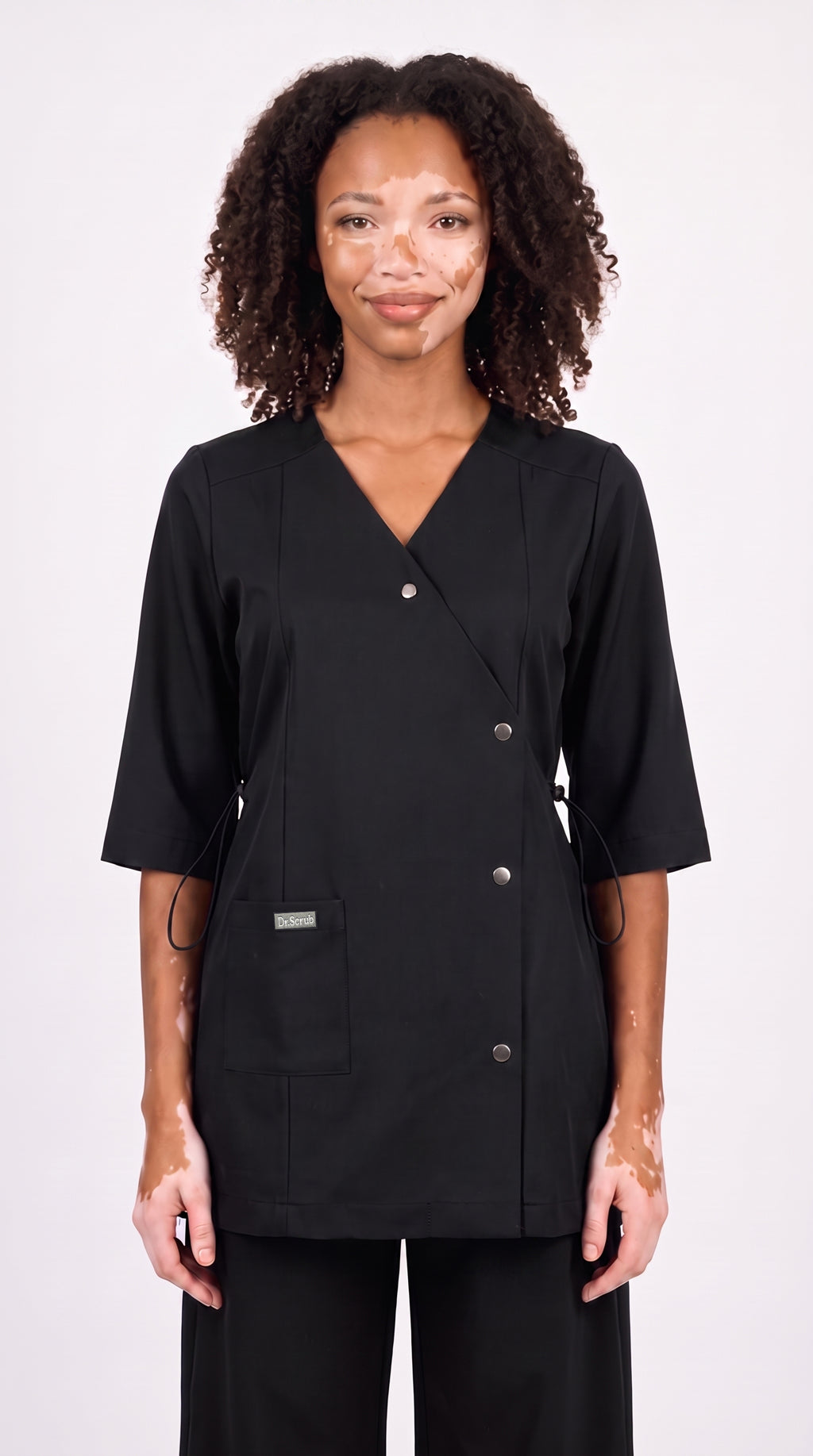 Sarab Women's Powder Black Scrub Set front