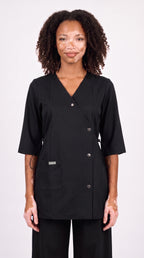Sarab Women's Powder Black Scrub Set front