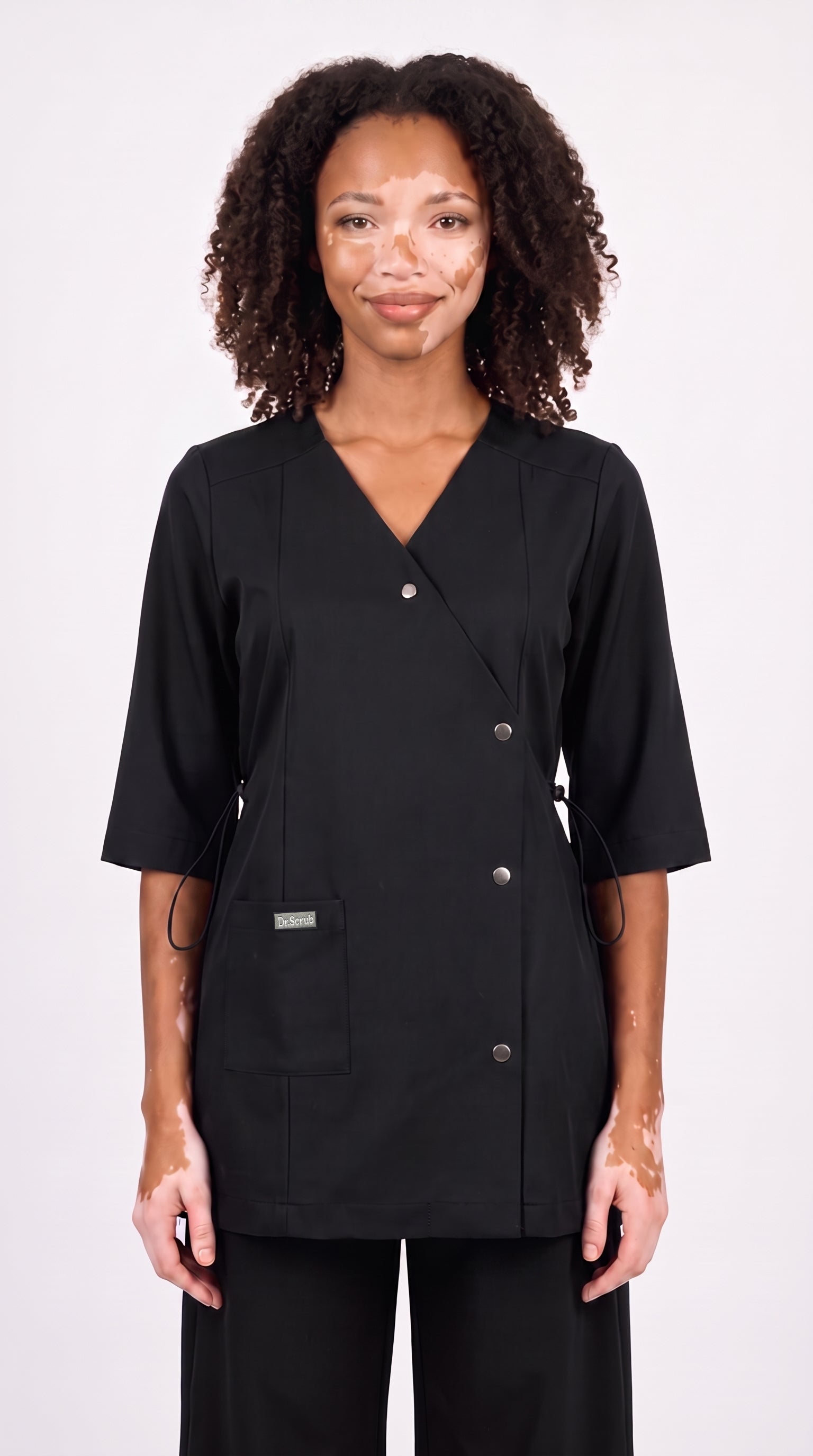 Sarab Women's Powder Black Scrub Set front