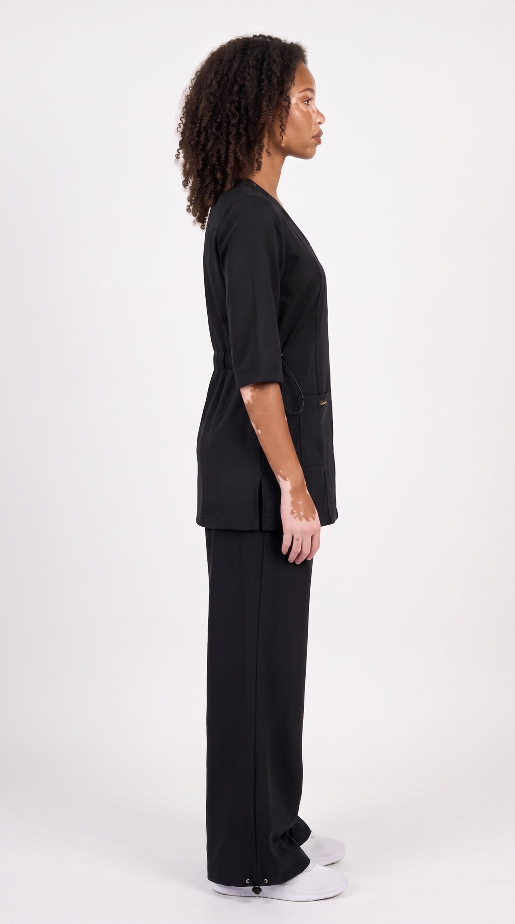 Sarab Women's Powder Black Scrub Set side