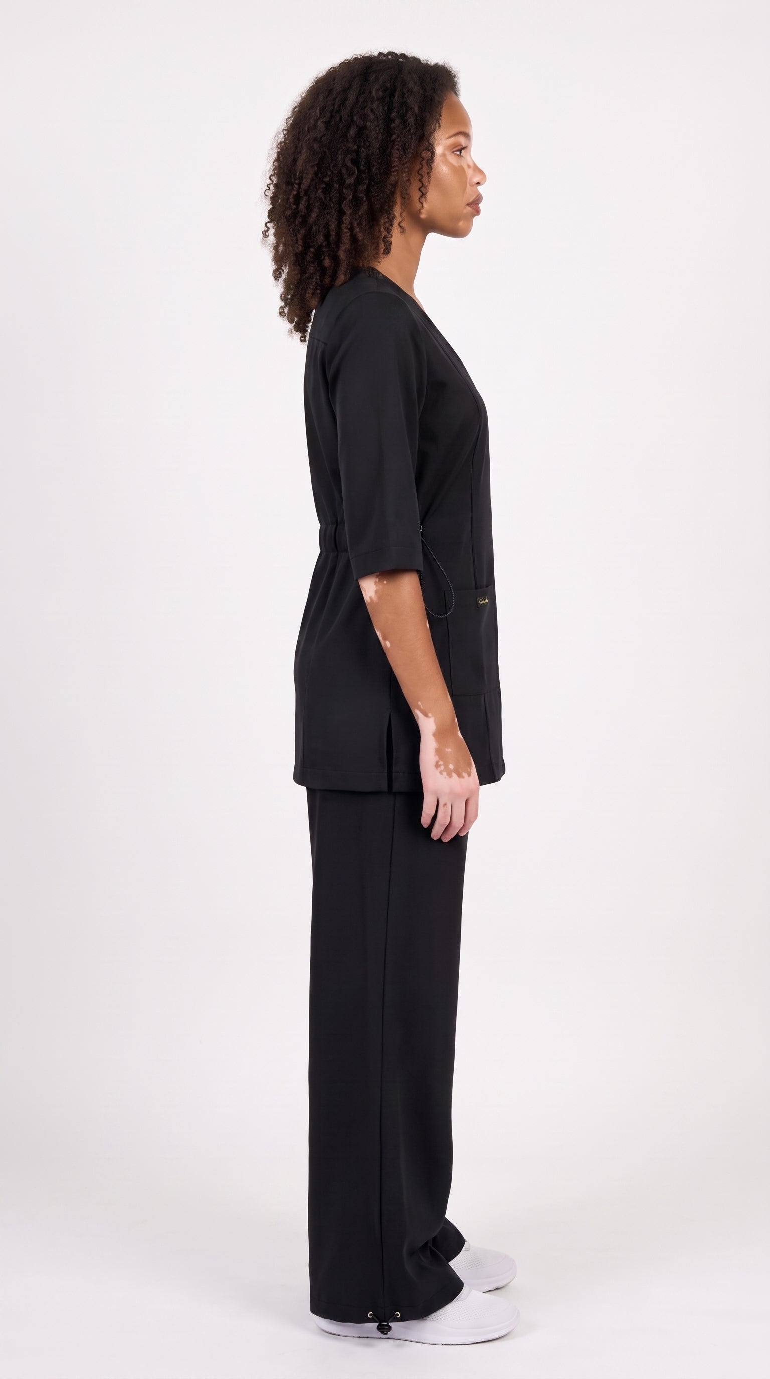 Sarab Women's Powder Black Scrub Set side